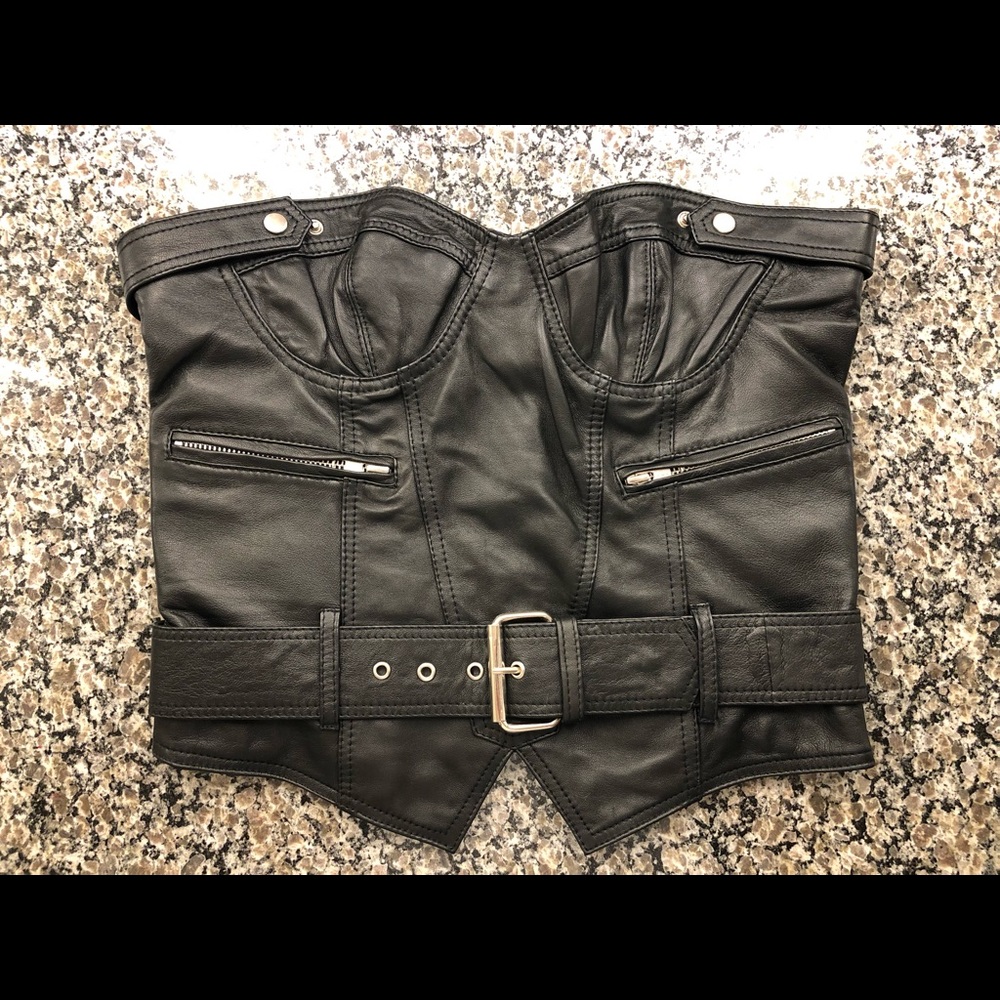Rat & Boa Leather Bustier